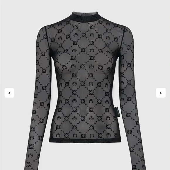 Marine Serre Black Sheer Textured Top and Tights - Picture 3 of 9